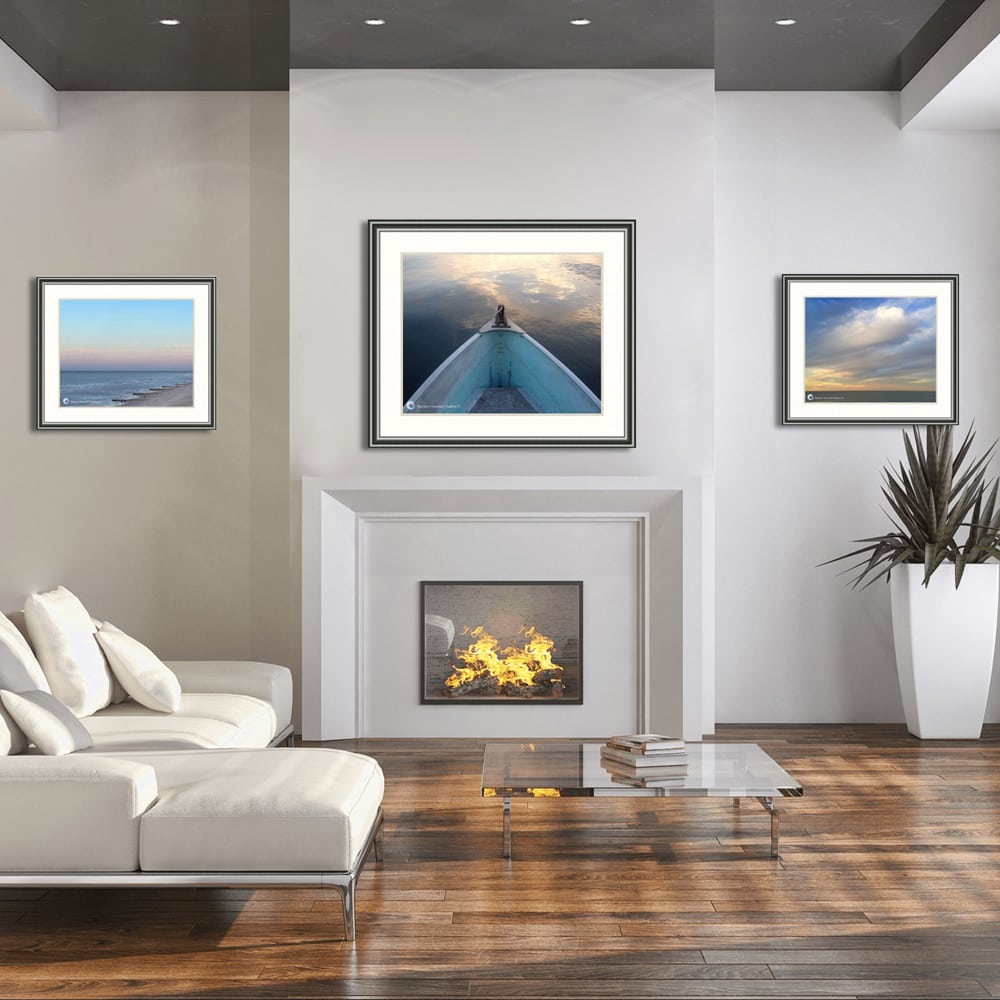 Pastels Fireplace White Couch