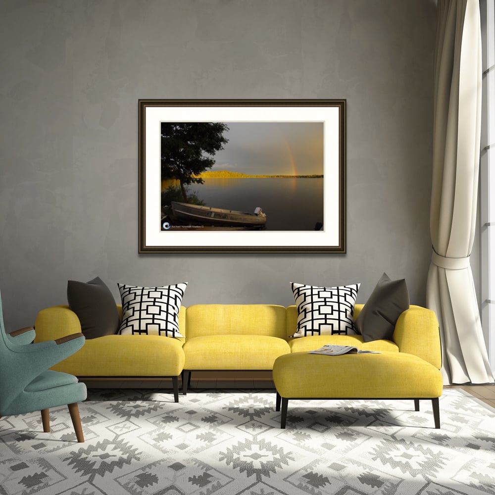 Rainbow Lake by Rachael Newman Yellow Couch
